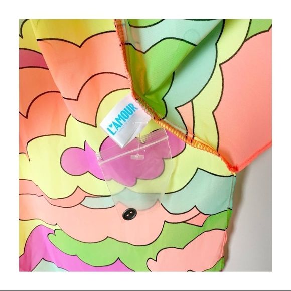 Nanette Lepore Neon Sheer Hi-low Tunic Keyhole Sz S NWOT Barbiecore - Picture 13 of 16